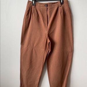 TOPSHOP WIDE LEG CULOTTES DRESS PANTS IN RUST